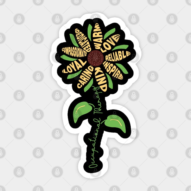 OT Therapist Motivate Occupational Therapy Sunflower Sticker by mohazain